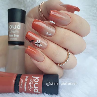 unha terracota com francesinha invertida passo a passo