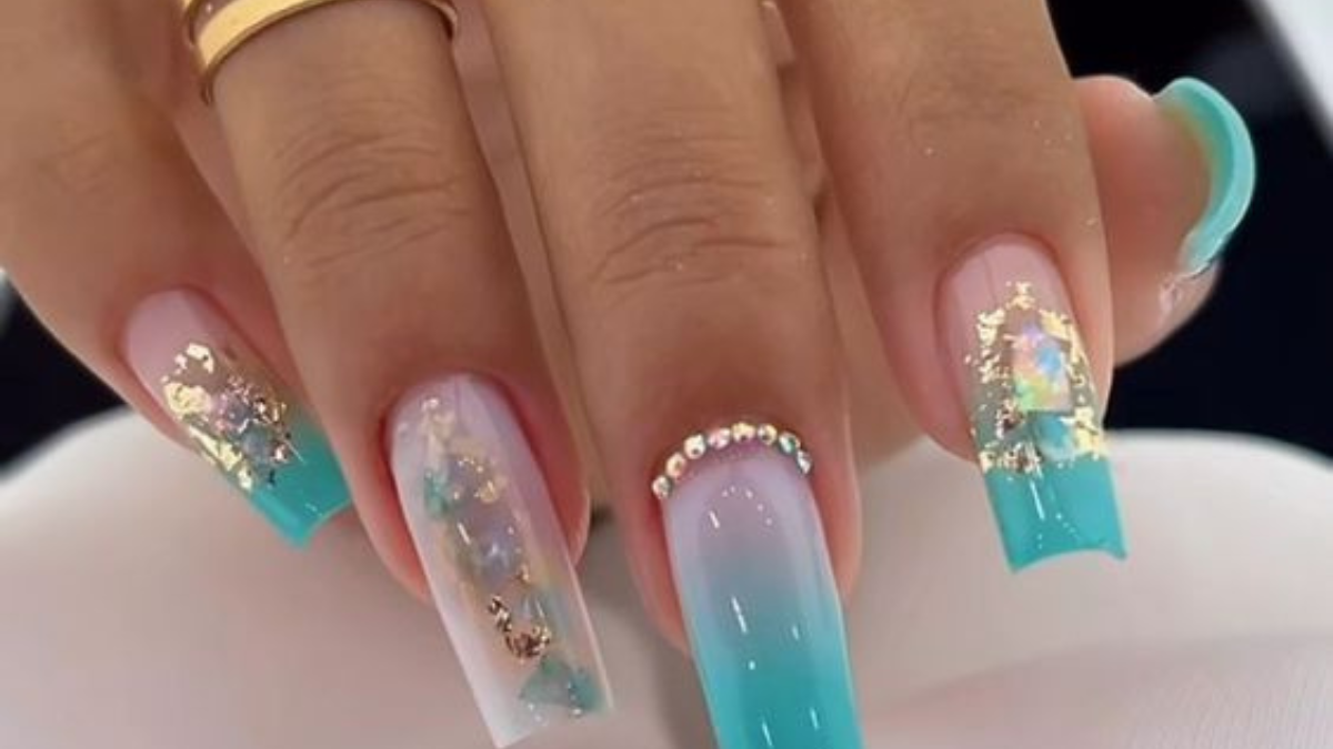 Francesinha Verde Água com Glitter