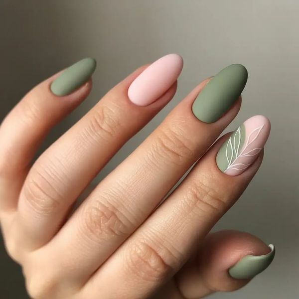 tutorial unha verde claro com branco francesinha invertida