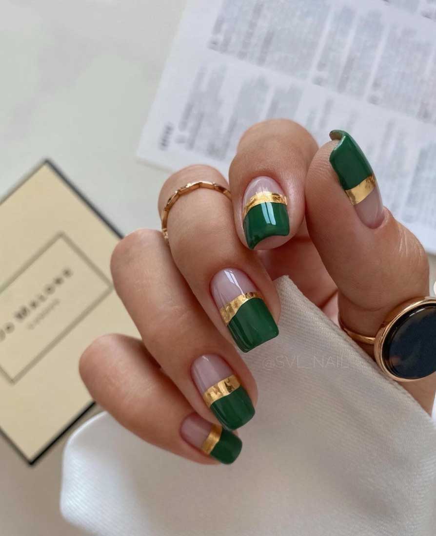 quanto custa fazer unhas verde com dourado