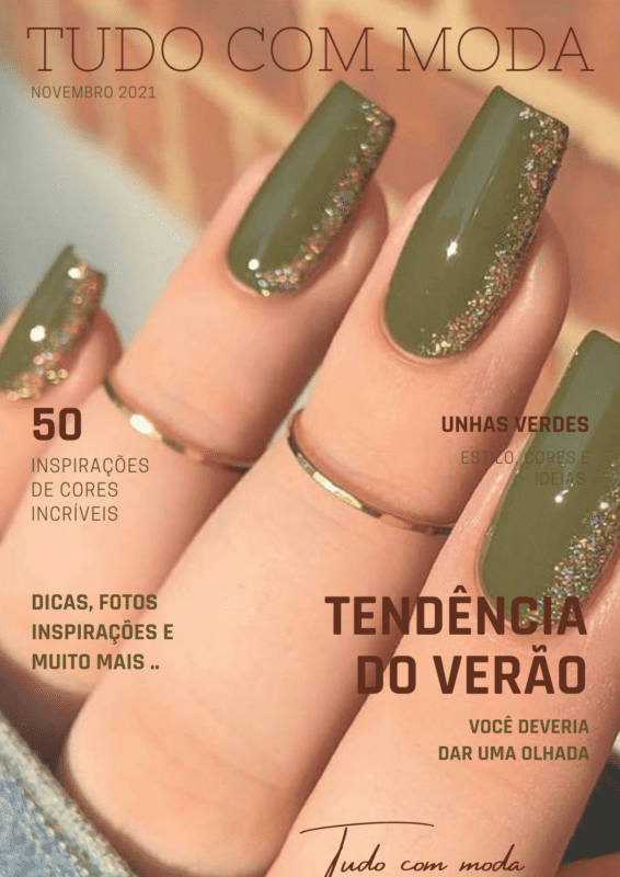 ideias unhas verde oliva decoradas 2025