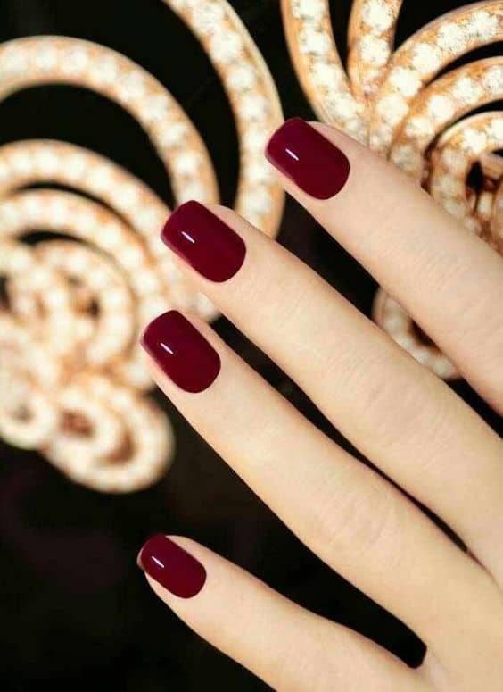 dark red nails