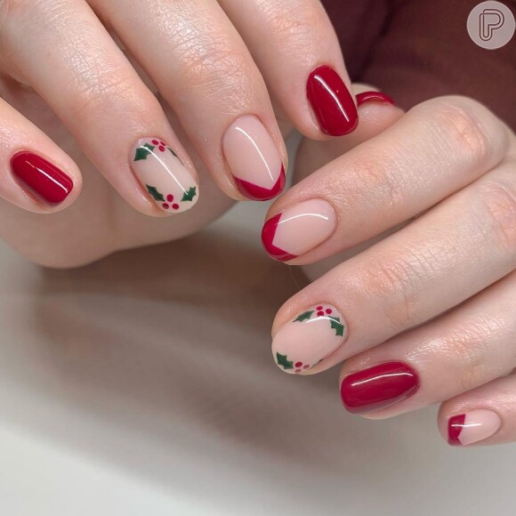 unha vermelha natal