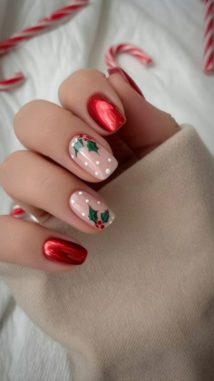 unha vermelha natal