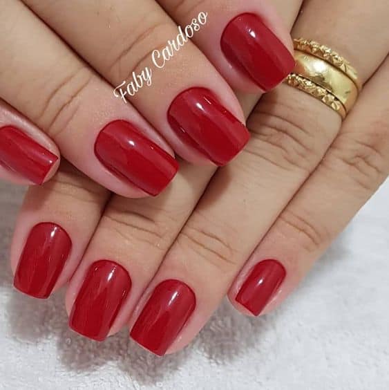 unha quadrada vermelha longa
