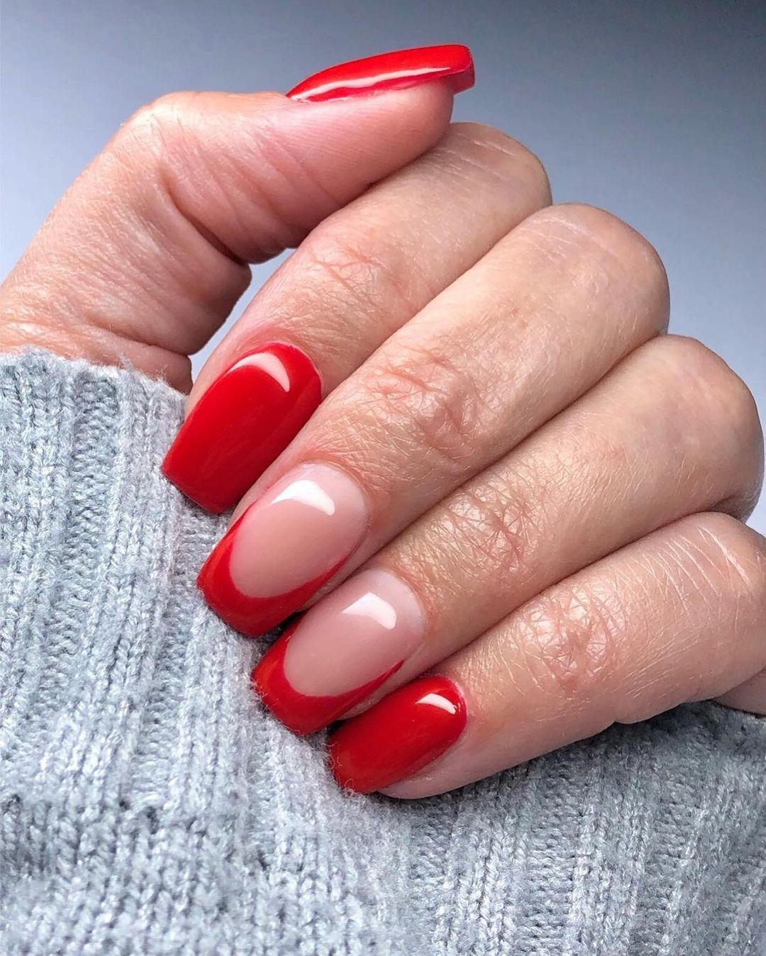 unha quadrada vermelha simples