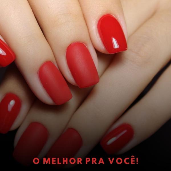 unha quadrada vermelha longa