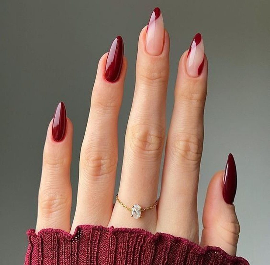 unha vermelho cereja