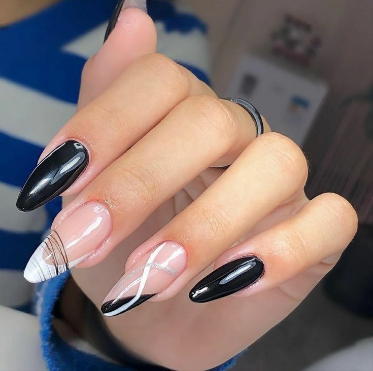 esmalte preto formato amendoado