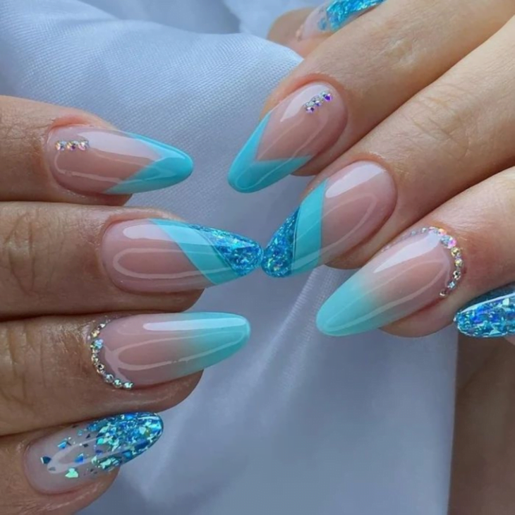 unha almond floral
