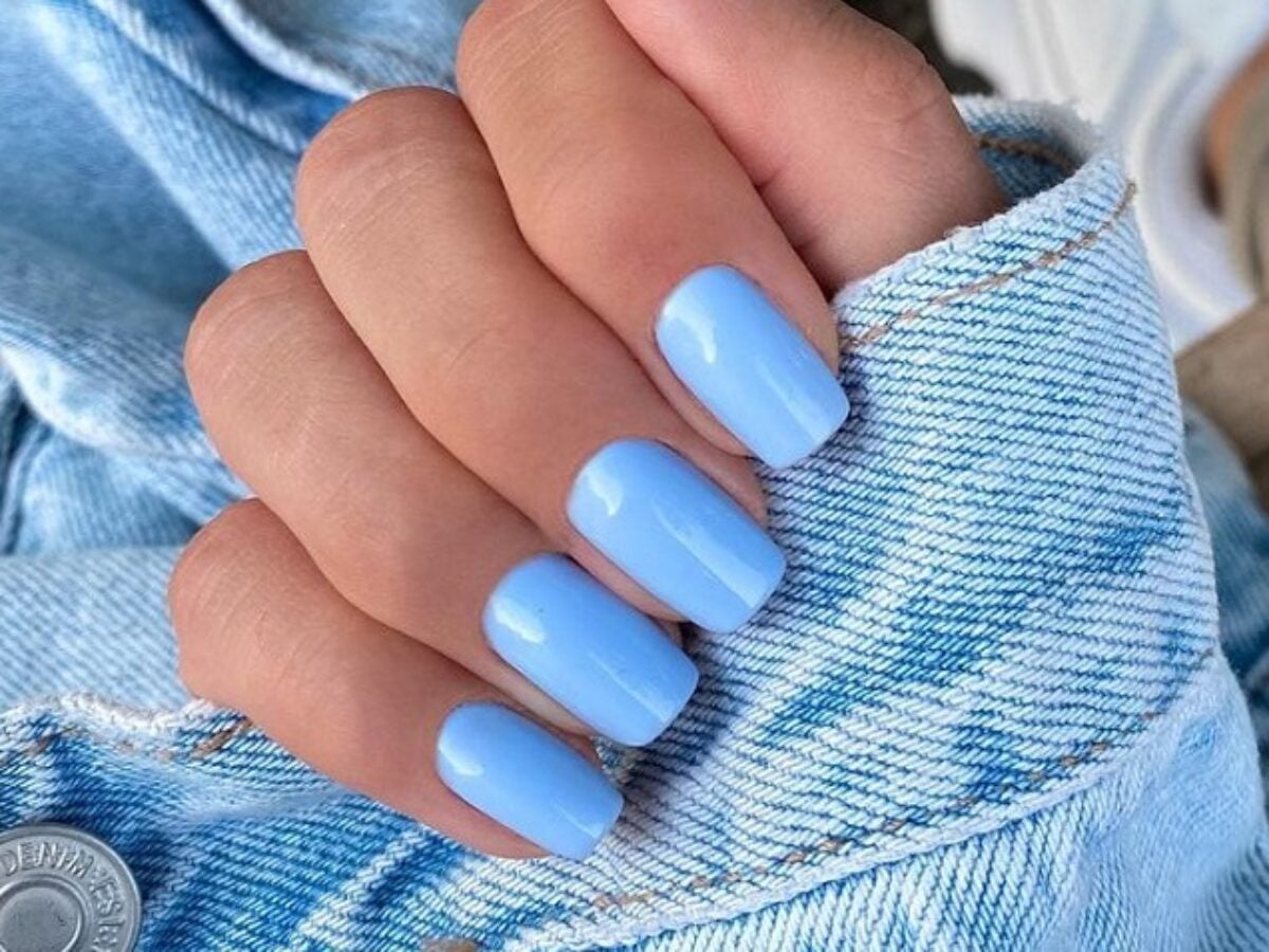 nail art azul gel
