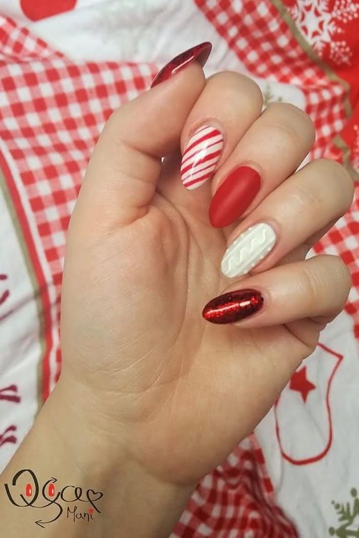 ideias unhas vermelhas natal