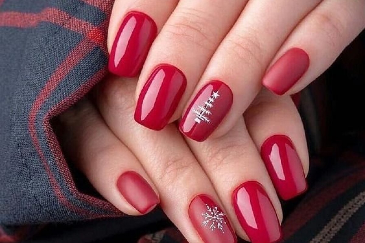 unhas com glitter natal