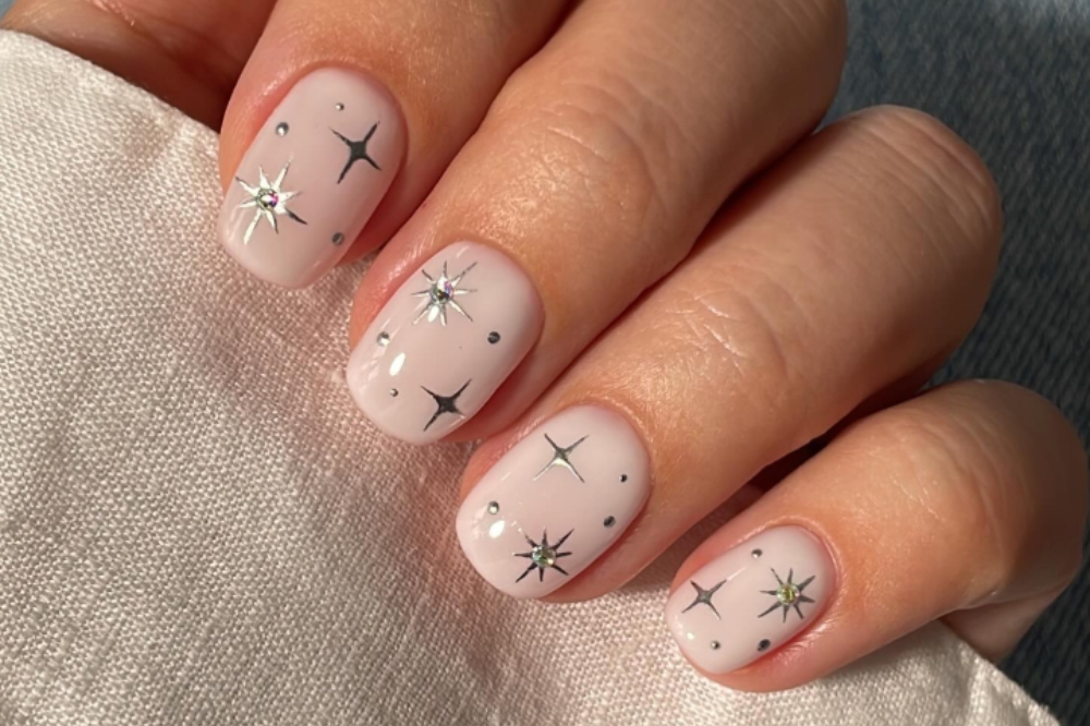 unhas com glitter