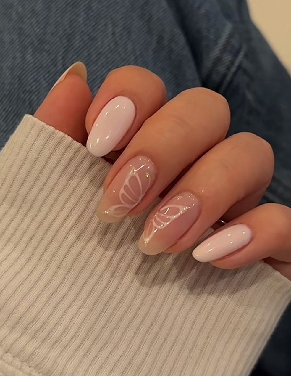 decoração unhas curtas redondas