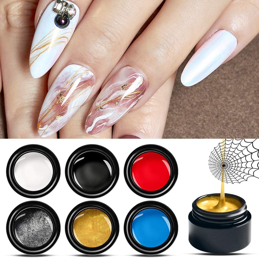 unhas marmorizadas em gel