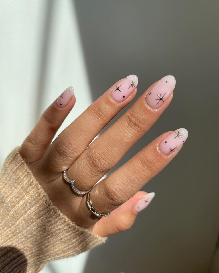 unha de gel decorada delicada