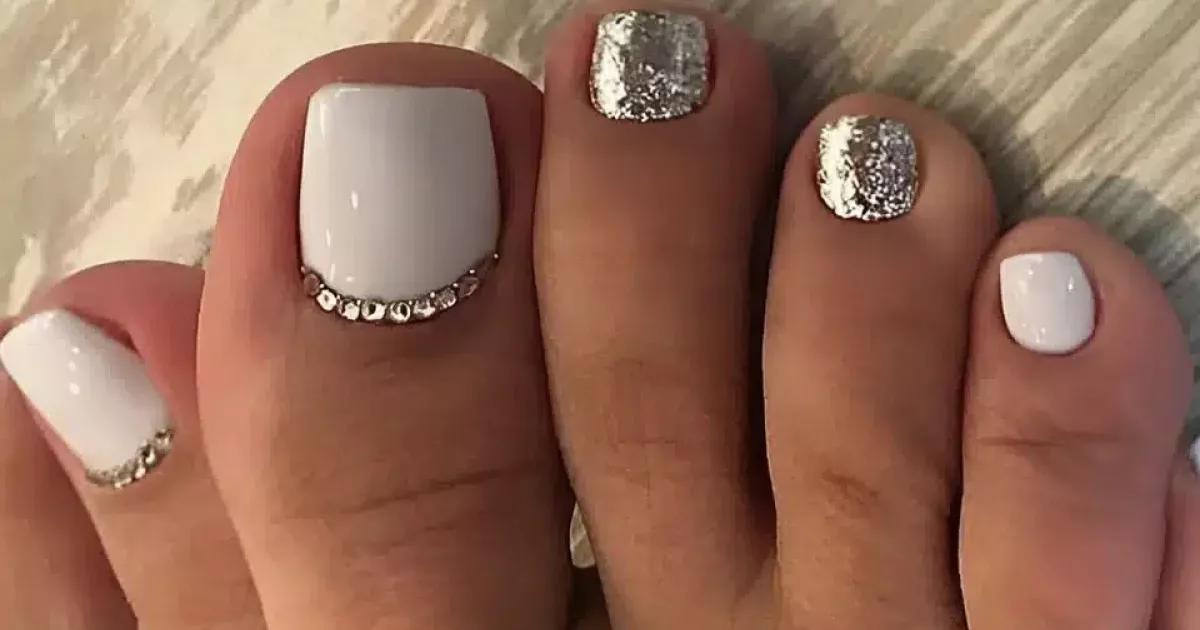 unhas decoradas pés simples