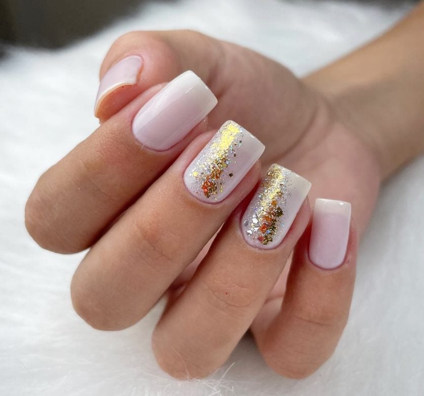 unhas com glitter ano novo