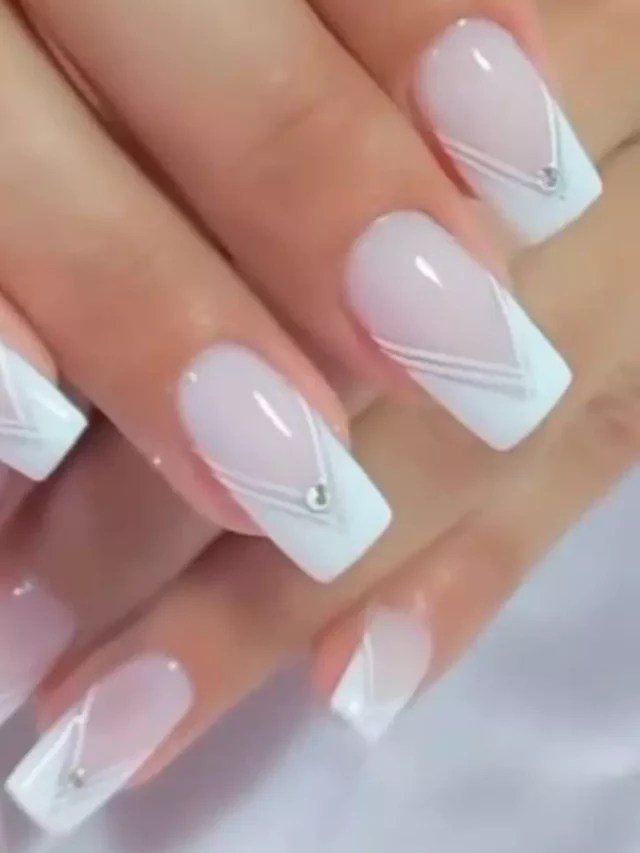 unha em gel branca para noiva