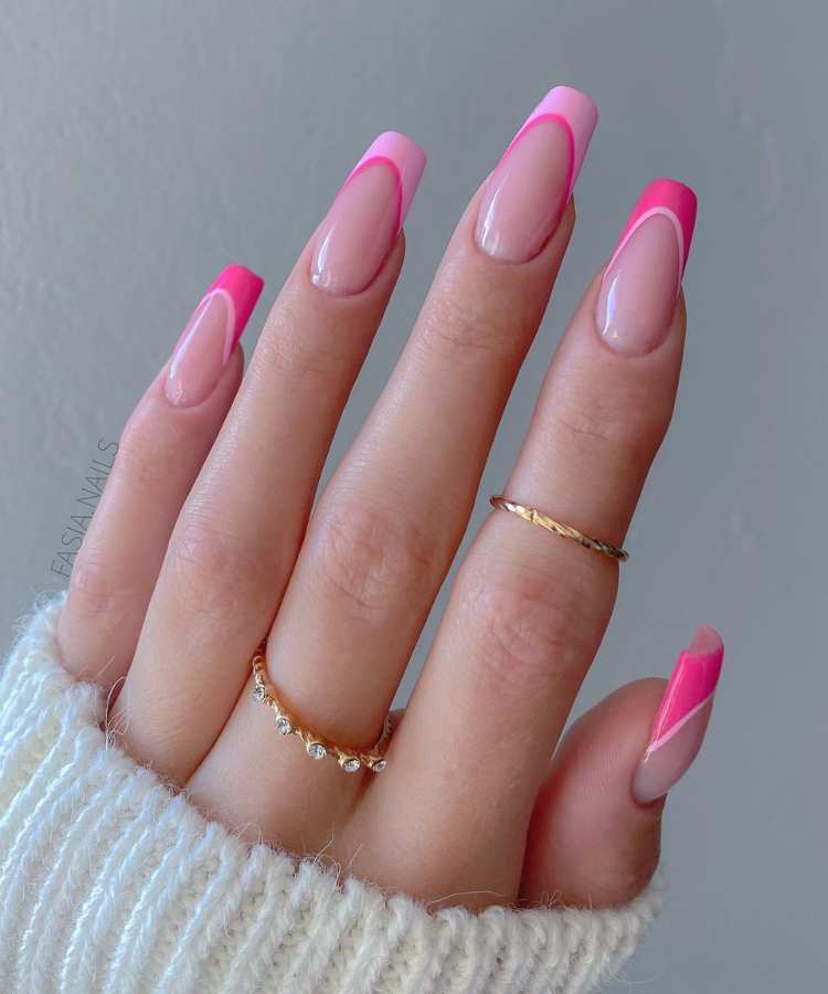 unha decorada rosa minimalista