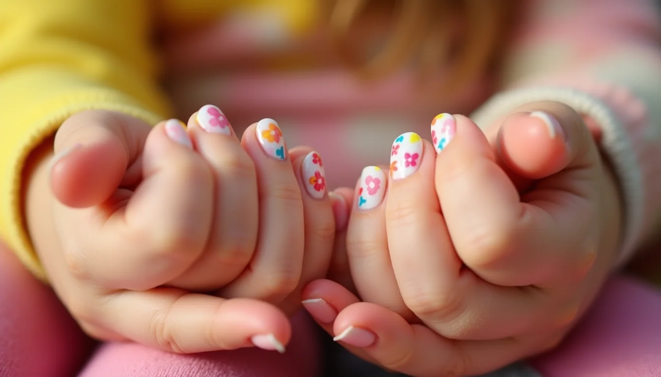 unha infantil com glitter