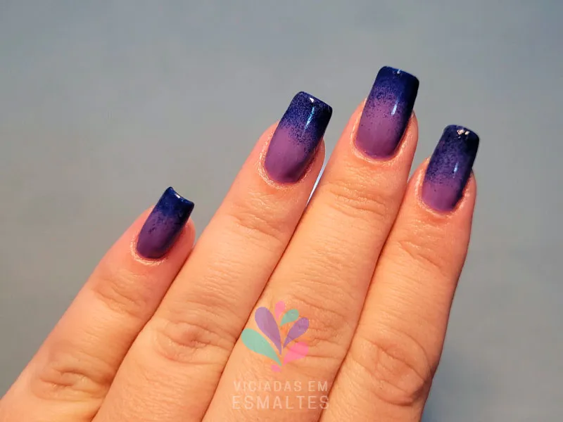 como fazer degradê de glitter em unha de gel