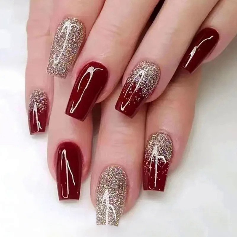 como fazer degradê de glitter em unha de gel
