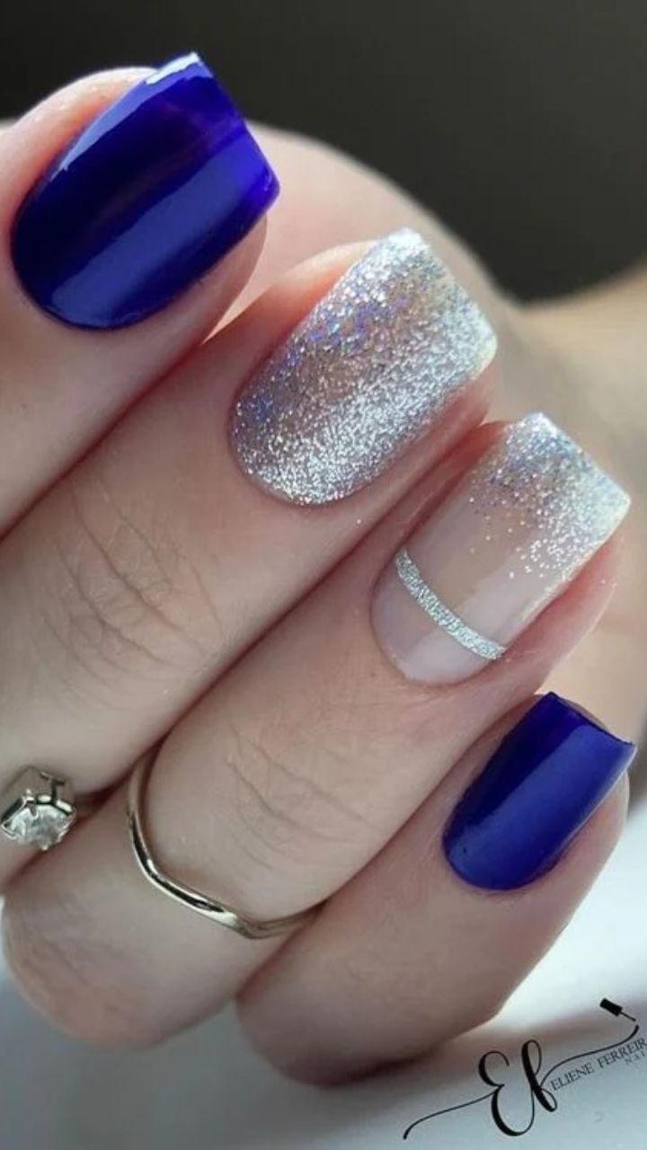 tendências de unhas azuis 2026