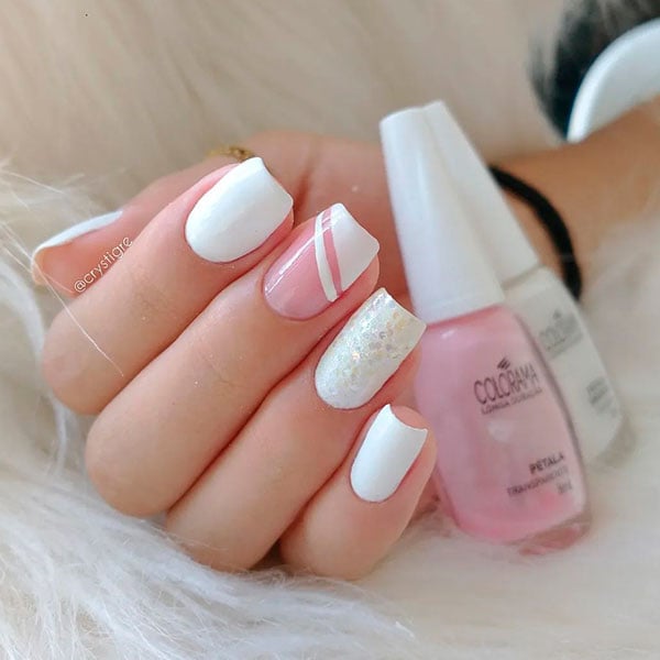 unhas claras para casamento