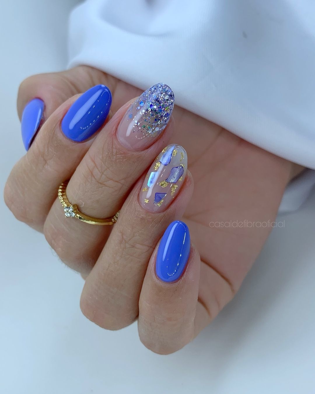 unha natural decorada oval