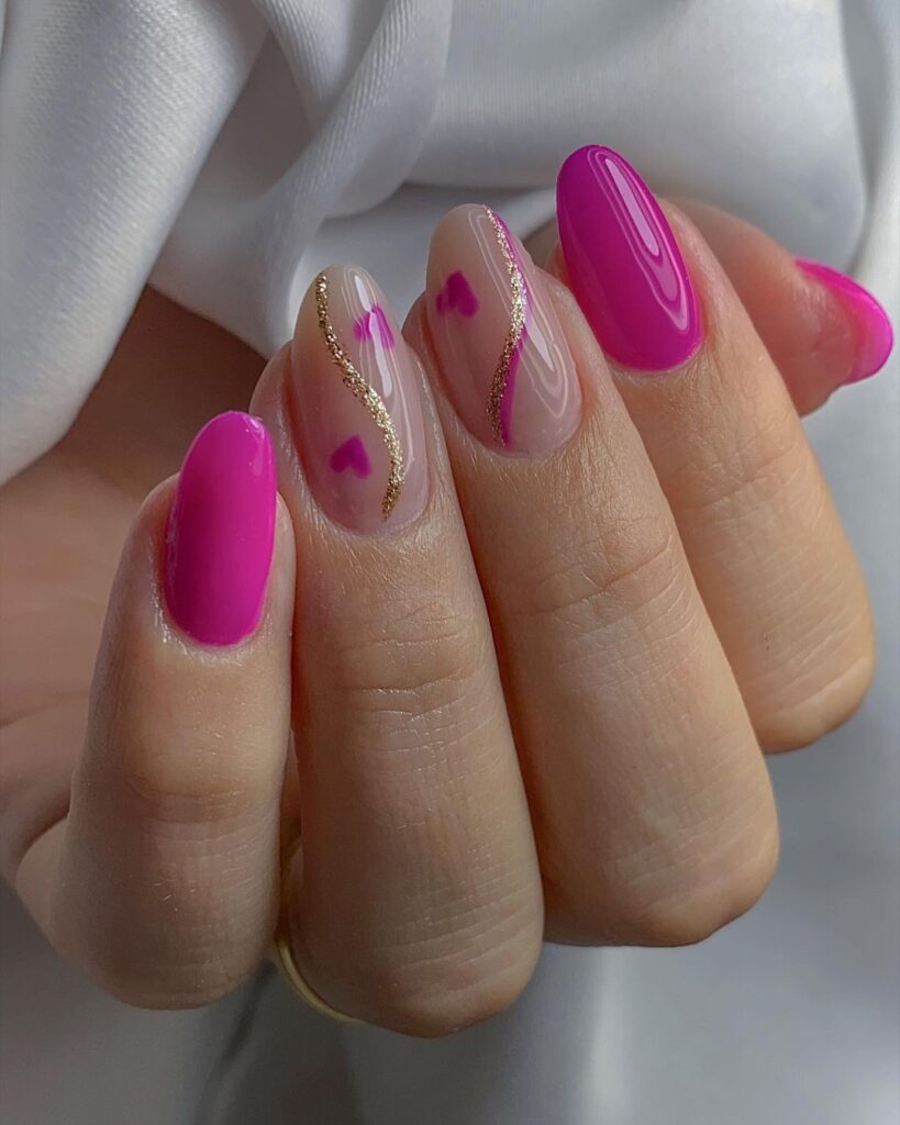 unha amêndoa decorada rosa