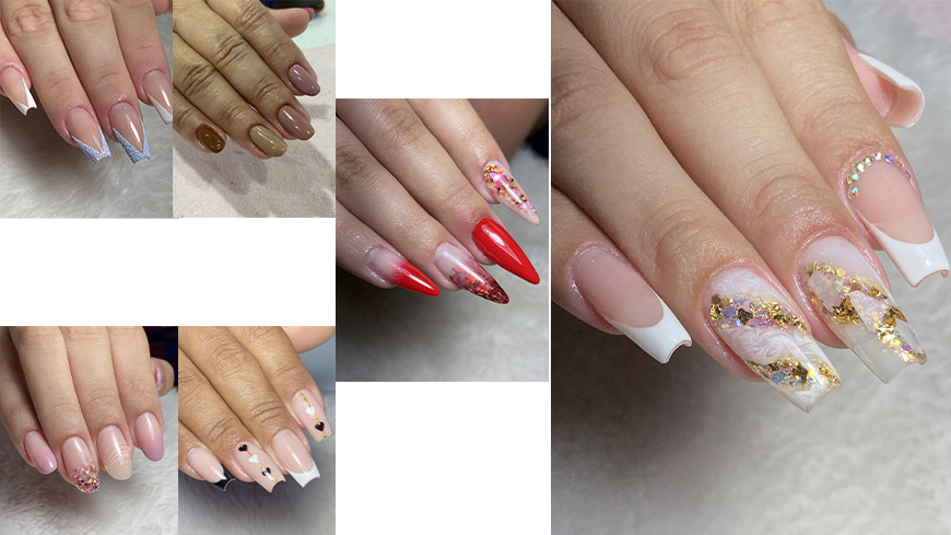 unha de gel decorada com glitter