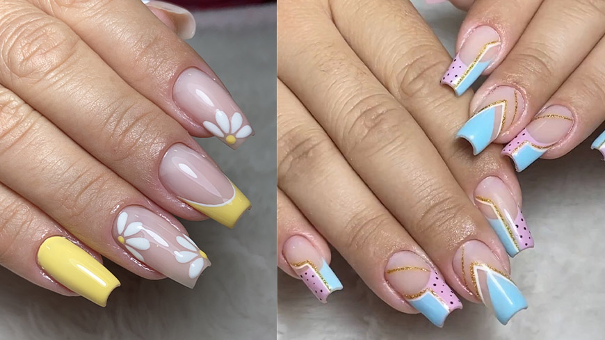 alongamento de unhas decoradas