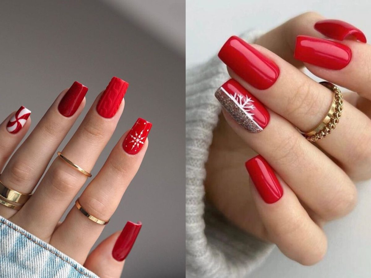 nail art de natal em gel