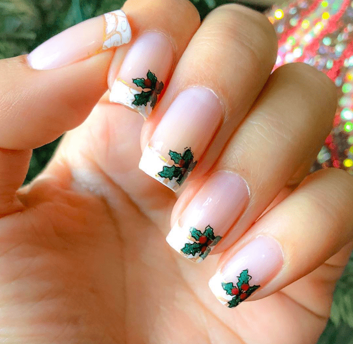 nail art de natal em gel