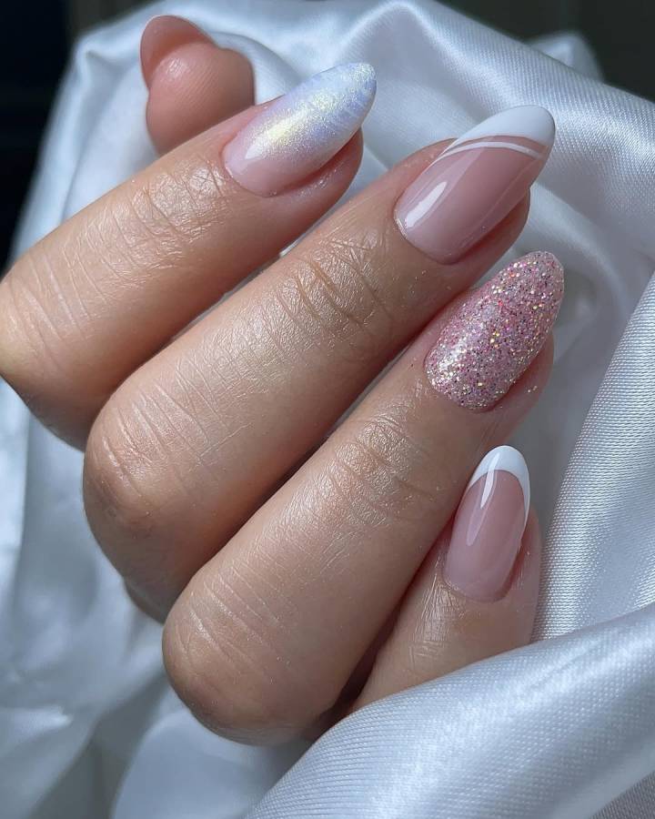 unha de gel noiva delicada
