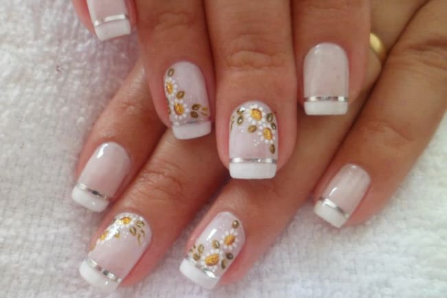 unha de gel para noiva simples