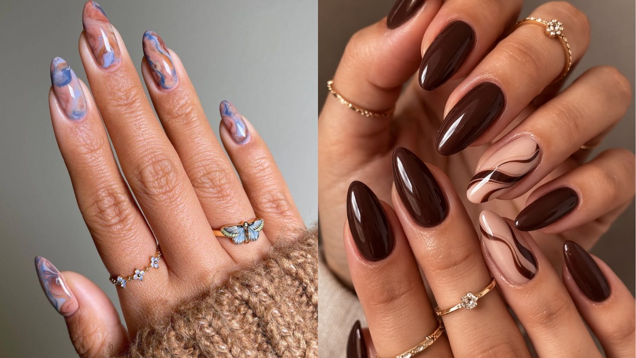 nail art marrom luxo silencioso