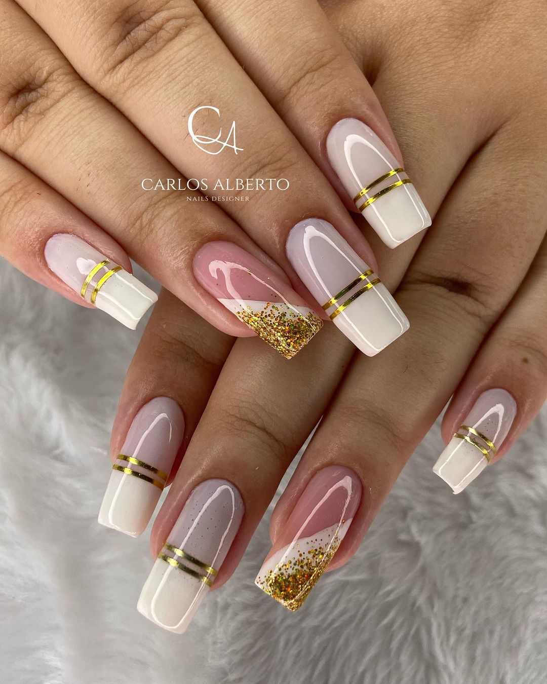 unha de gel francesinha bailarina