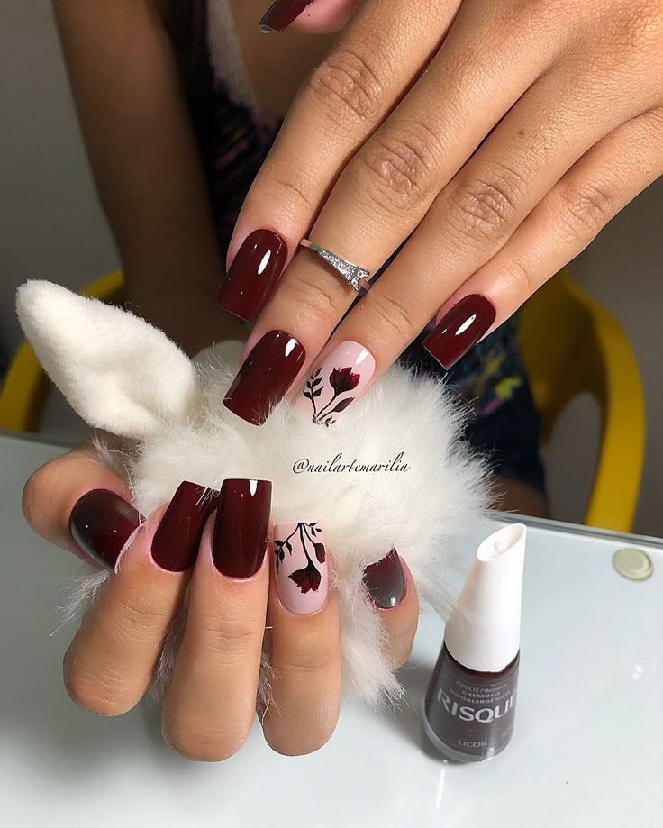 unha decorada marsala