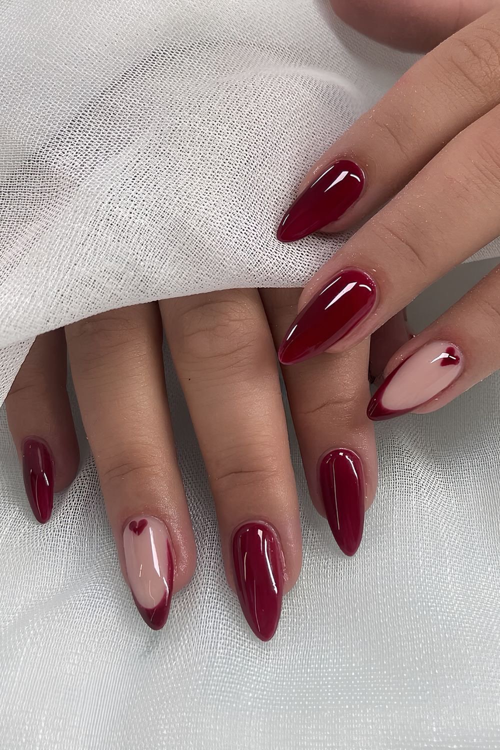 unhas de inverno bordô