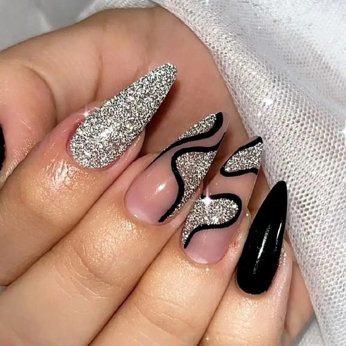 unha ombré glitter