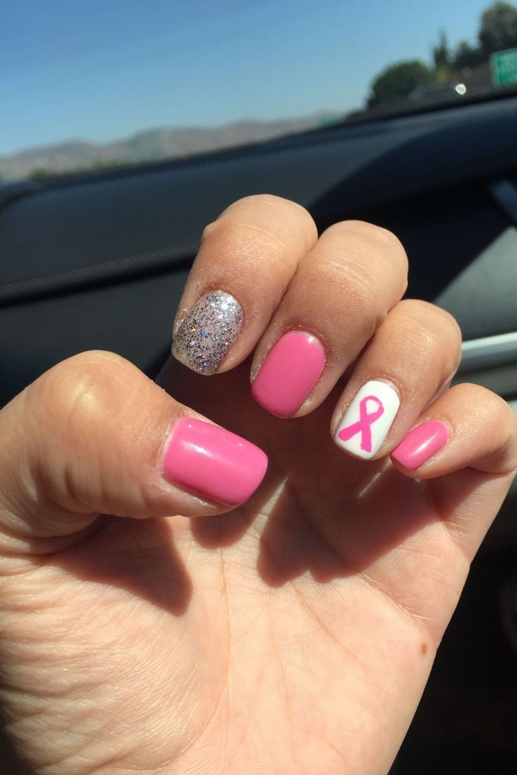 decoração de unhas câncer de mama