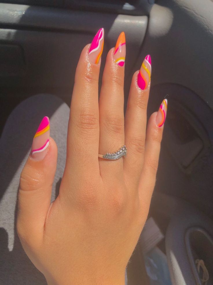 decoração de unhas fim de tarde