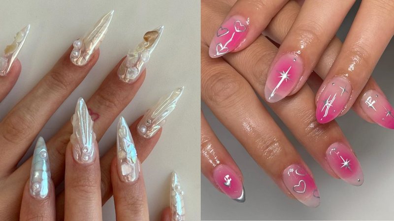 unha em gel flores 3d