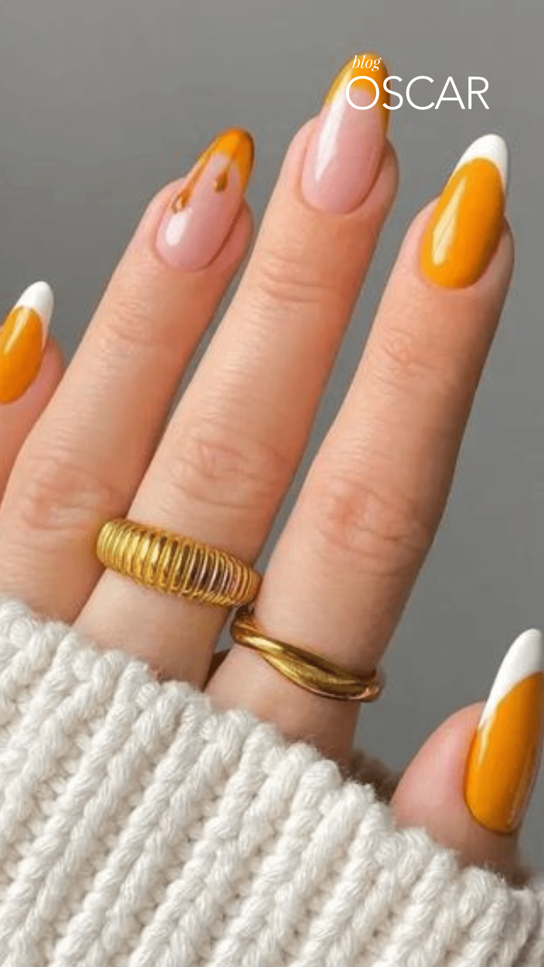 nail art branca amendoada