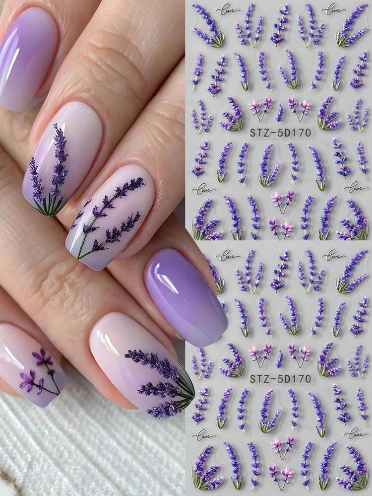 unha lavanda francesa