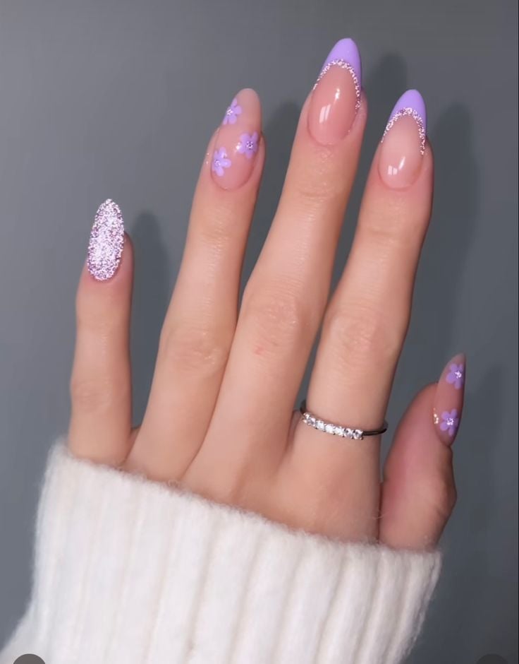 unha lavanda florzinha