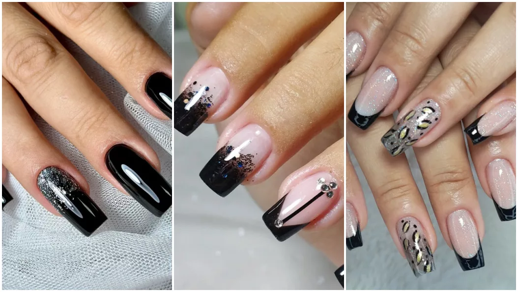 inspiração unha preta decorada